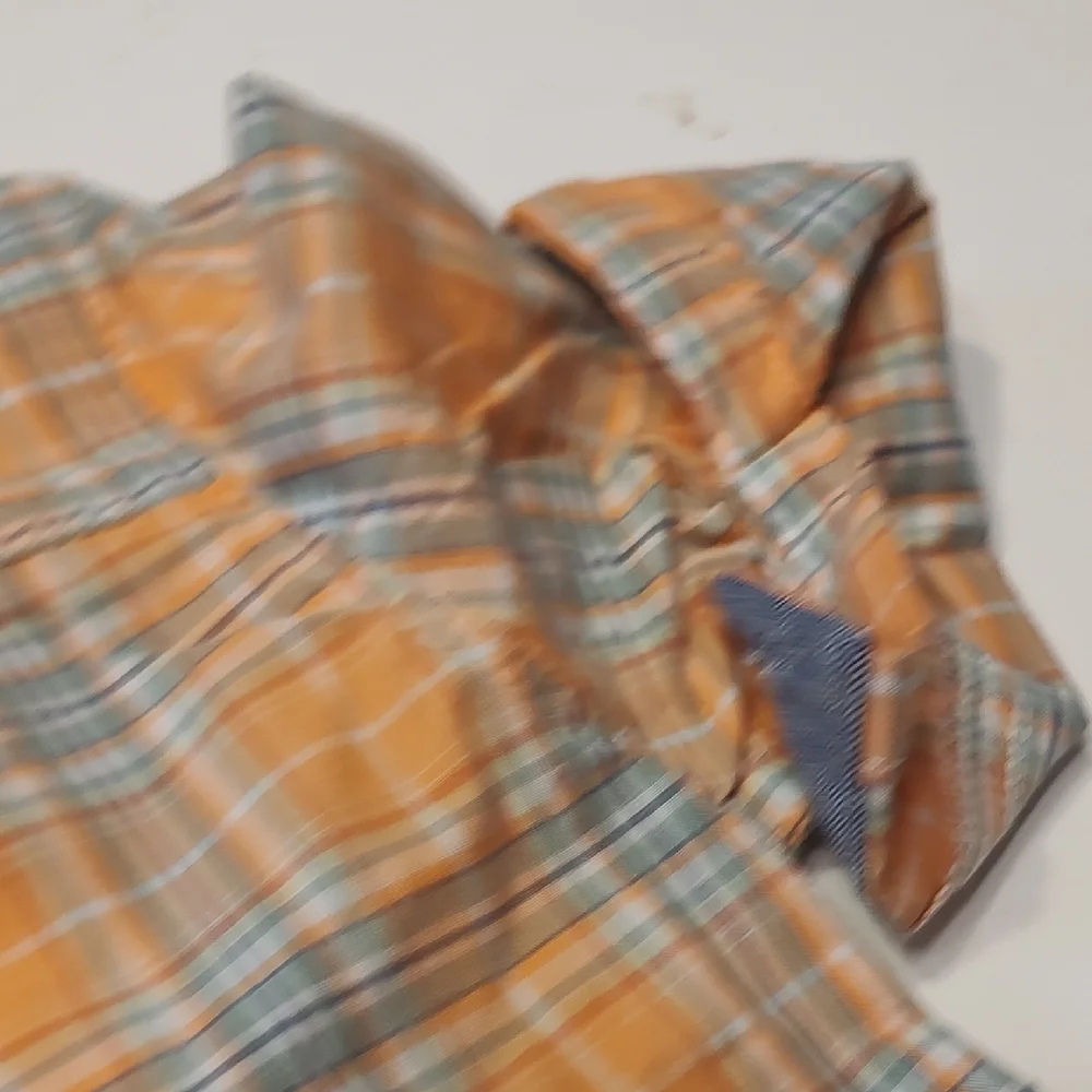 Orange Plaid Kids Collar Shirt Onesie